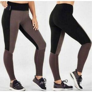 Fabletics Women's Purple Black Mid Rise Powerhold Salar Mesh Leggings Size Small